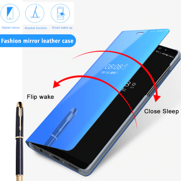 Mirror Clear View Touch Flip Case for Galaxy Note 10 / Note 10 Plus [Non-Sensor]