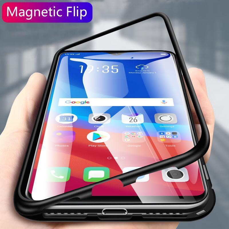 Electronic Auto-Fit Magnetic Glass Case Oppo F9 Pro