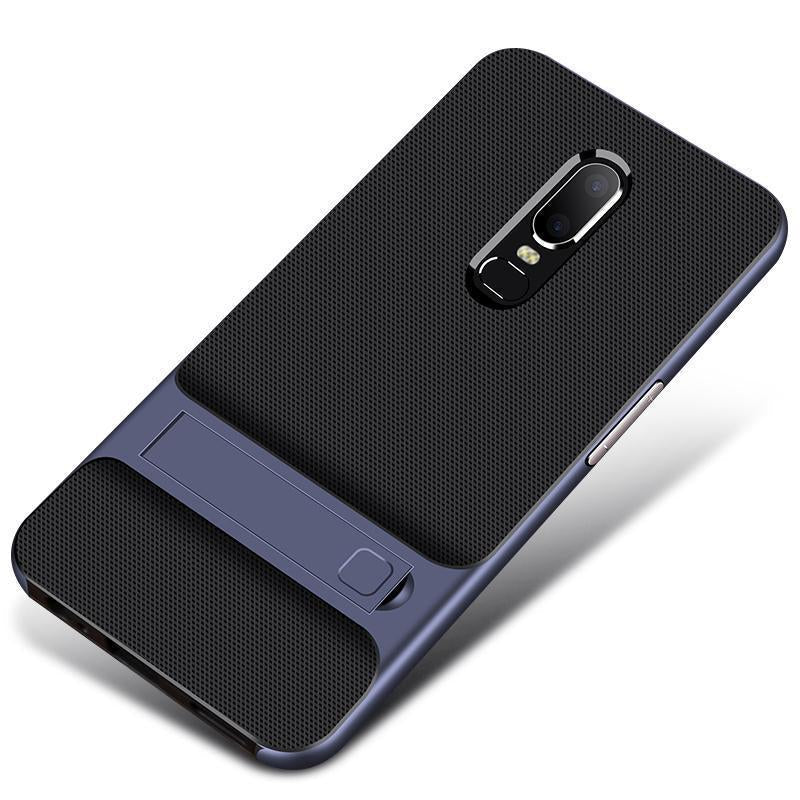 Armor Silicon Bracket With Kickstand Phone Back Case