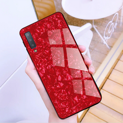 Galaxy A50 Marble Pattern Tempered Glass Case