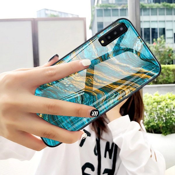 Galaxy A50s Luxury Artistic Marble Glass Phone Case